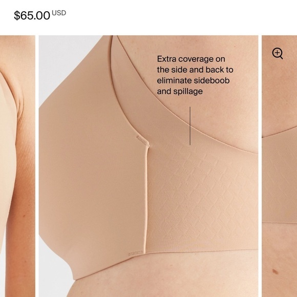 Knix WingWoman Contour Bra Wireless Size 8 40D 42D 40DD 42DD 40E Nude Tan Beige - Picture 6 of 12
